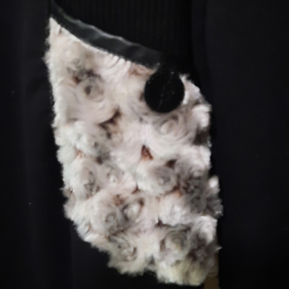 Funky Knee Length Black and Furry Sweater Size Medium - Picture 2 of 8